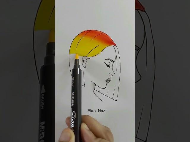 Stunning Hair Art: Color Your Imagination!  #art #color #drawing #creative #hairart #shortsvideo