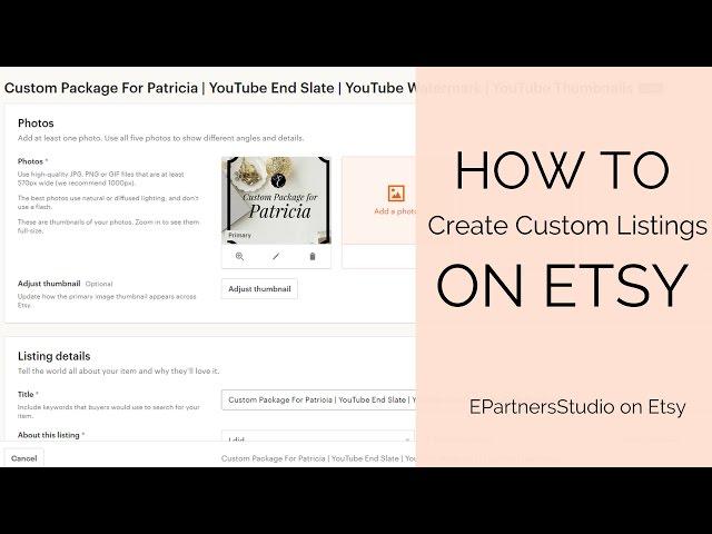 HOW TO Create Custom Listings on Etsy | Tutorial