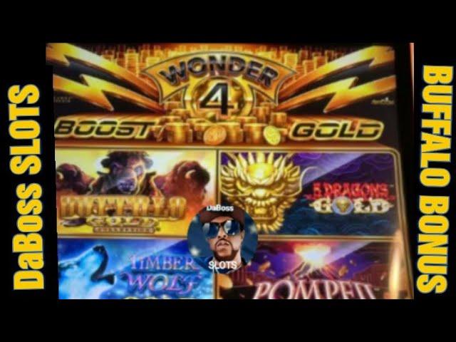 WONDER 4 BOOST GOLD SLOT MACHINE BUFFALO BONUS #dabossslots