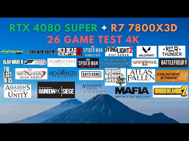 RTX 4080 SUPER + Ryzen 7 7800X3D / 4K ULTRA SETTINGS HD 26 GAMES TEST [2024]