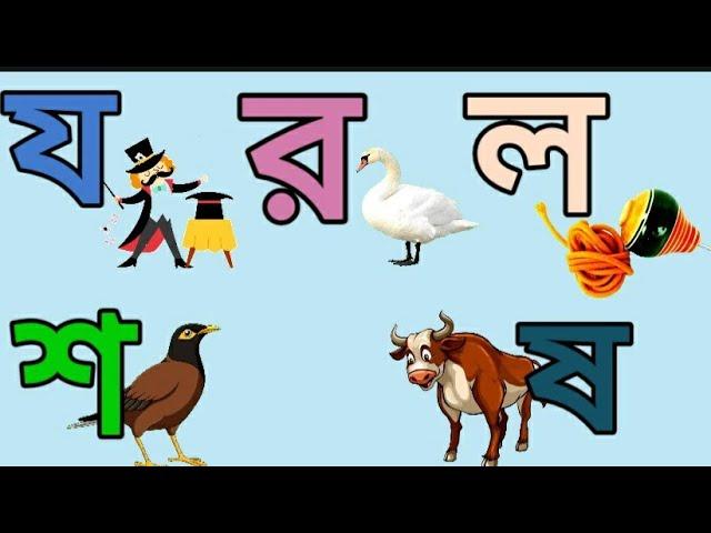 বর্ণমালা-৬ | বাংলা ব্যঞ্জনবর্ণ য র ল শ ষ।ছবি দেখে ব্যঞ্জনবর্ণ শিখি| Bangla banjonbarno | Adarshalipi