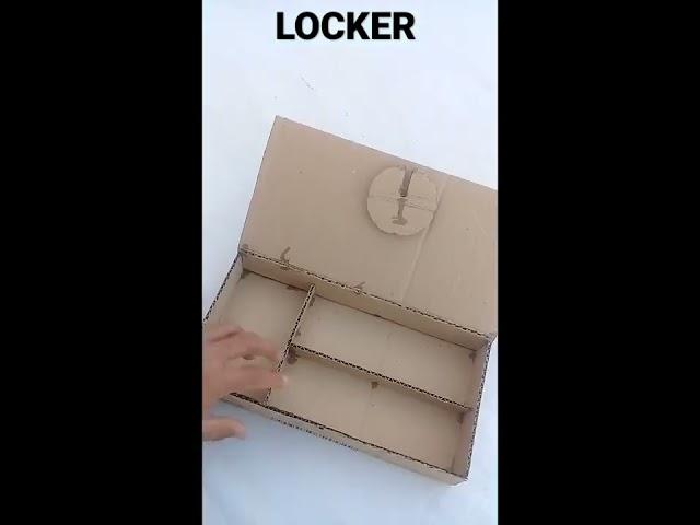 diy cardboard locker at home // diy cardboard ideas  #shorts #youtubeshort