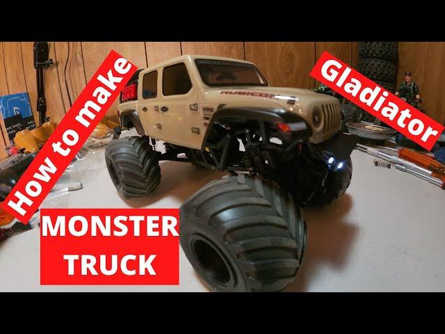 RC MONSTER TRUCK!! How to make an scx24 Gladiator into a monster truck