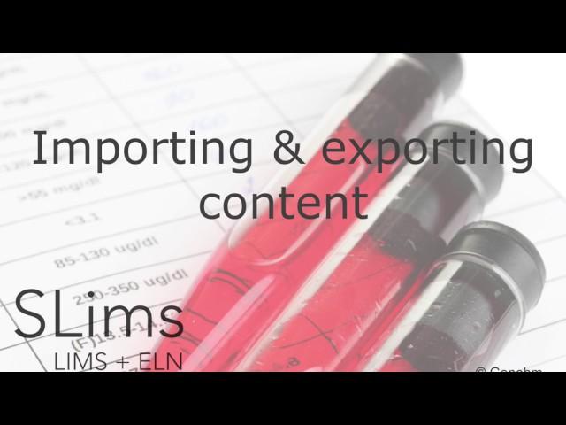 Importing and exporting content