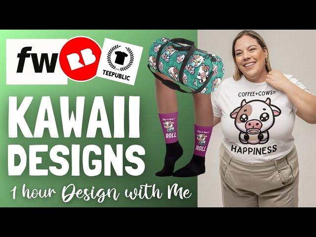 Print on Demand Kawaii Design Tutorial - Fourthwall Merch Shop, Teepublic & RedBubble