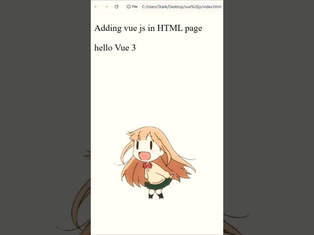 Adding Vue js into Html Page #shorts #vuejs3