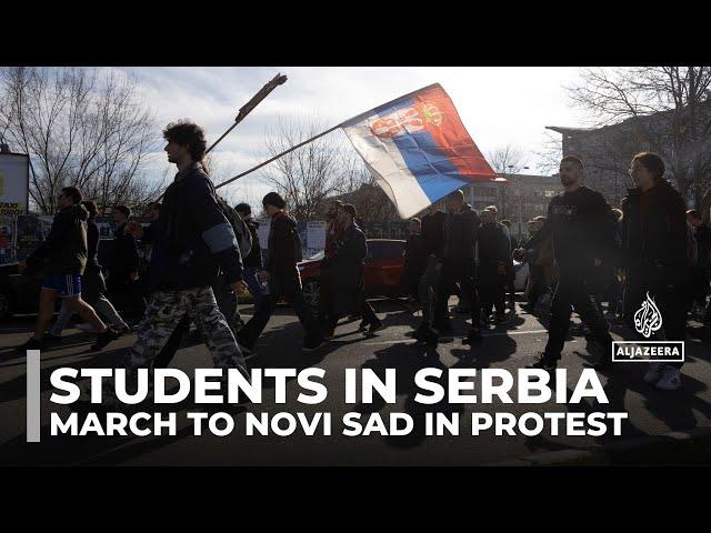 Students in Serbia march to Novi Sad in protest against government corruption