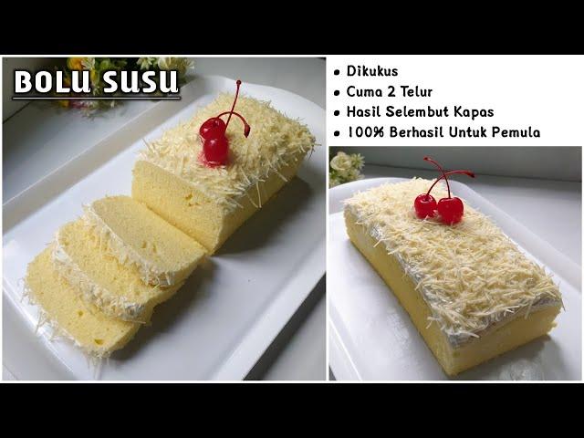 RESEP BOLU SUSU SELEMBUT KAPAS || Cuma 2 Telur Hasil Mengembang Sempurna_(100% Berhasil)