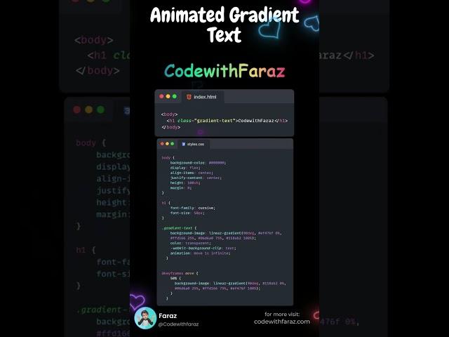 Create Animated Gradient Text with CSS | Source Code - Gradient Effect using HTML and CSS