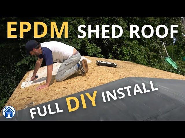 How to fit an EPDM shed roof. EPDM membrane installation. Rubber shed roof replacement & install!