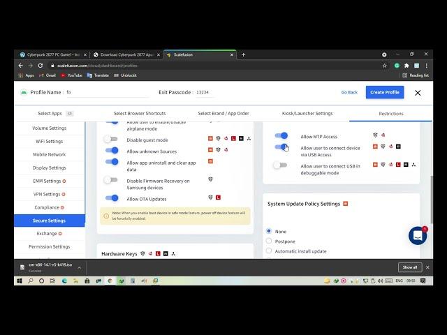 Installing and configuring Scalefusion kiosk mobile lockdown mode #androidforwork