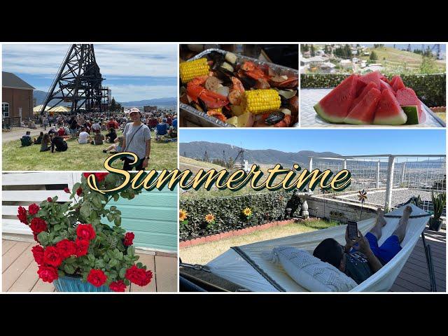 Vlog | Enjoying summer days while it lasts! | Exploring our town | Growing roses | Seafood Boil