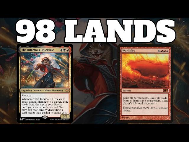 A Commander Deck With 98 Lands Where You Cast Worldfire Every Game