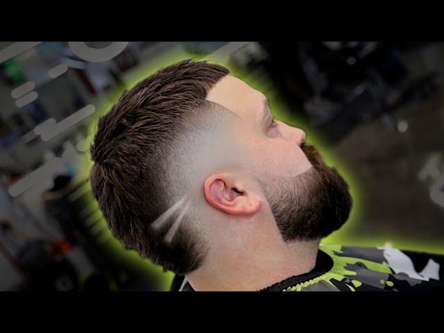 BURST FADE / MOHAWK Haircut Tutorial on a Barber Student!!!