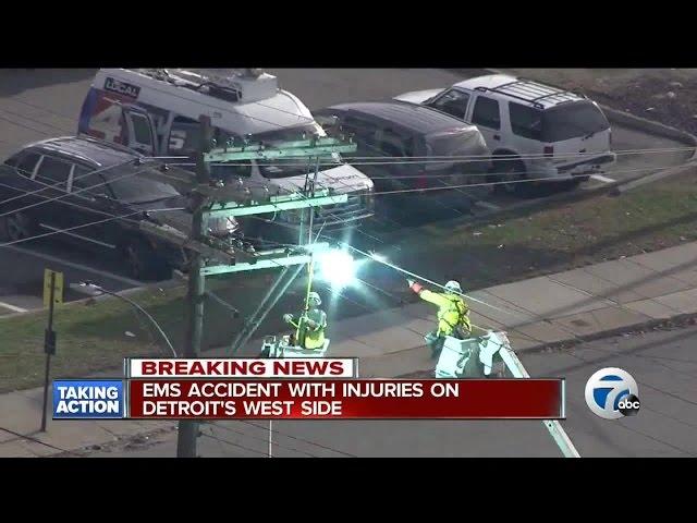 Blast rips off a power line worker's hard hat as he tried to disconnect power in Detroit