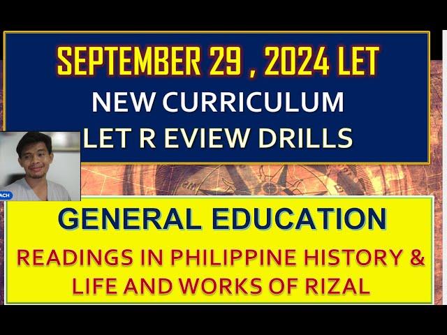 GENERAL EDUCATION SOCIAL SCIENCE SEPTEMBER 2024 LET REVIEW DRILLS