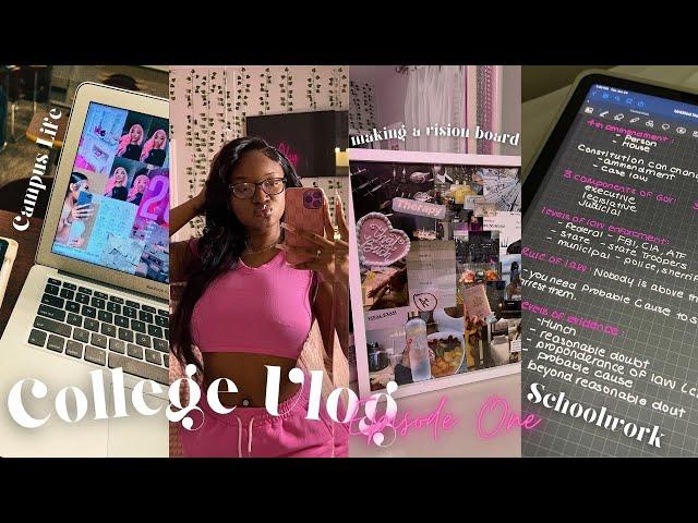 COLLEGE VLOG Ep: 001 | Campus life, doing schoolwork, making a vision board for 2023 & more