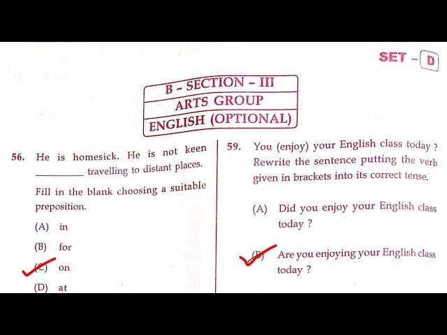 OSSTET Answer Key 2022/ English(Optional)Arts Group //OSSTET Arts Group English(Optional)