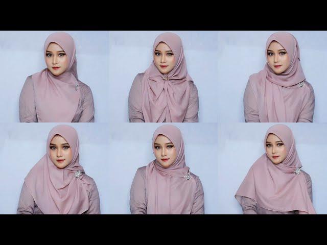 #8 Simple Quadrangular Hijab Style Tutorial Chest Covering Party || Contemporary Hijab