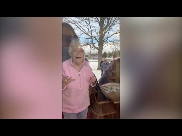 Grandkids Surprise Grandparents With Holiday Sleepover