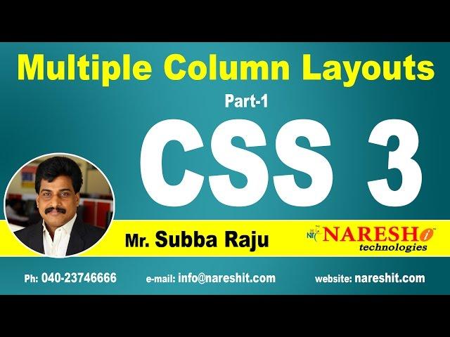 CSS3 Multiple Column Layouts Part-1 | CSS3 Tutorial | Mr. Subba Raju