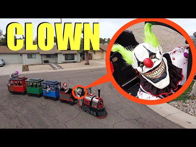 If you see a Clown on this Toy Train outside your house RUN Away FAST!! (They chased us)