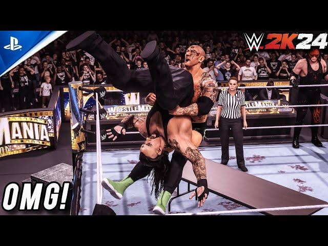 WWE 2K24 - Batista vs Undertaker & Kane - One On Two Handicap Match | WRESTLEMANIA39