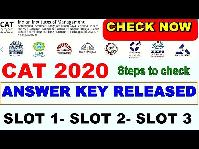 CAT 2020 Answer key released officially, check now, Steps to check answer key #cat2020 #iimcat