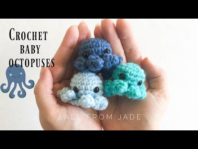 QUICK & EASY - Crochet baby octopus *NO SEWING REQUIRED* tutorial (step by step) Right-Handed