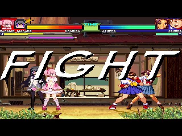 NICK54222 MUGEN: Madoka Kaname and Homura Akemi VS Sakura Kasugano and Athena Asamiya