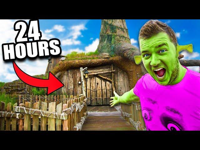 24 Hours In SHREK'S Box Fort SWAMP HOUSE!