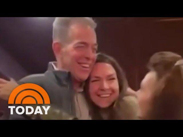 See Parents' Stunned Reaction To Daughter's Surprise Visit