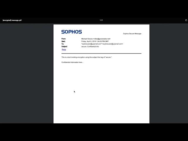 Sophos Central Email Encryption Demo