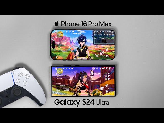 Galaxy S24 Ultra vs iPhone 16 Pro Max Genshin Impact 120 FPS Gaming Test | Natlan Region