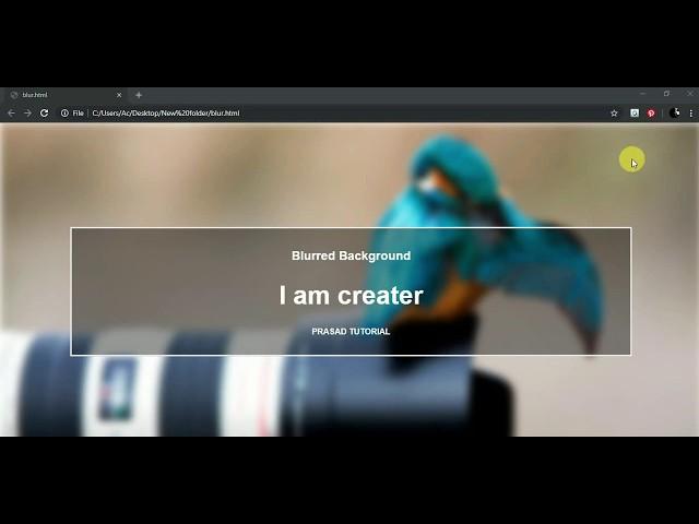 Blur Background Image | help of html and css | Prasad Tutorial #subtosub