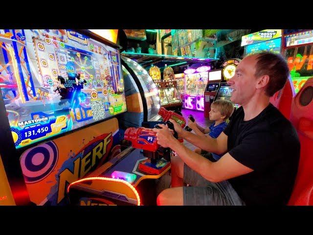 Playing Games at Marty's Playland Arcade