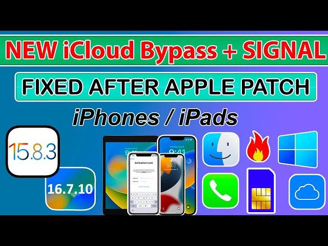  New HFZ iHello iCloud Bypass Activation Lock iOS 15.8.3/16 iPad/iPhone 6S-X Sim/Signal Windows/Mac