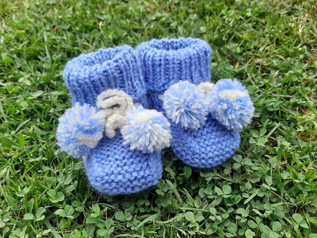 Seamless crochet baby booties (0-6 months) Booties/cord/pompom with your own hands EASY and SIMPLE