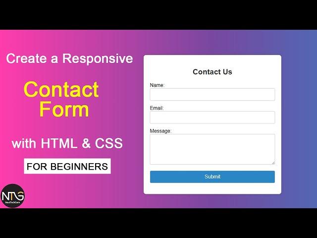 Responsive Contact Form with HTML & CSS for Beginners