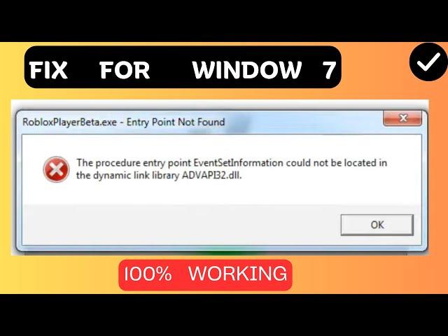 How to Fix “Advapi32 dll” Error in Roblox on window 7