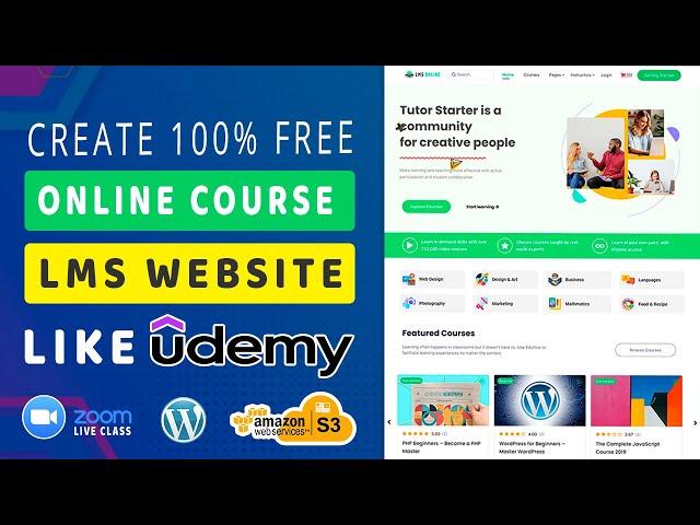 How to Create an Online Course, LMS, Education Website like Udemy in WordPress & Tutor LMS Tutorial