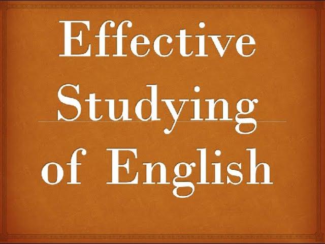 Effective Studying of English