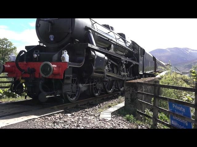 LMS "Black Five" 45407 crossing the Caledonian Canal at Banavie, just below Neptune's Staircase.