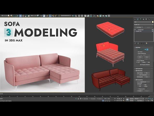 Modeling sofa in 3ds Max. How to make it?