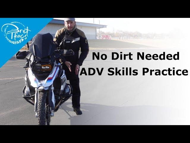 No dirt needed, ADV skills practice in a parking lot