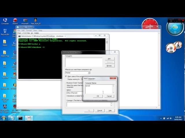 how to shutdown others pc by cmd