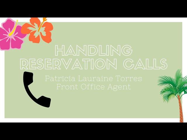 HANDLING RESERVATION CALL | FRONT OFFICE