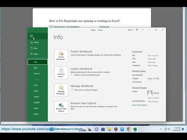 Fix Hyperlinks not opening or working in Excel