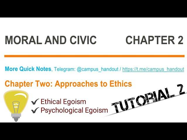 Moral and Civics Chapter 2 - Part 2