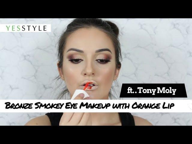 Bronze Smokey Eye Makeup with Orange Lip | Tony Moly | YesStyle Korean Beauty